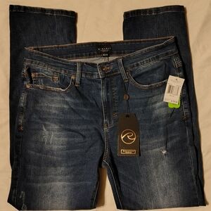 Request Premium Slim Fit Tapered Leg Dark Blue Wash Men's Jeans Size 34 X 30 NWT